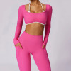 Hot Pink Gym Set Custom - Scrunch Butt Leggings With Pockets | Sportswear Factory