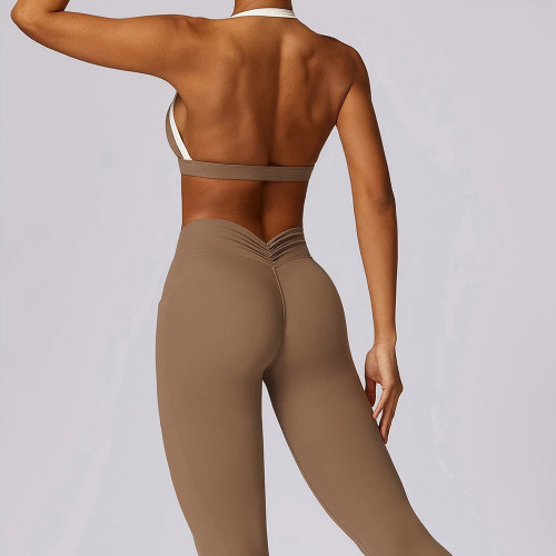 Brown Workout Set Custom - Scrunch Butt Leggings With Pockets | Active Wear Manufacturers