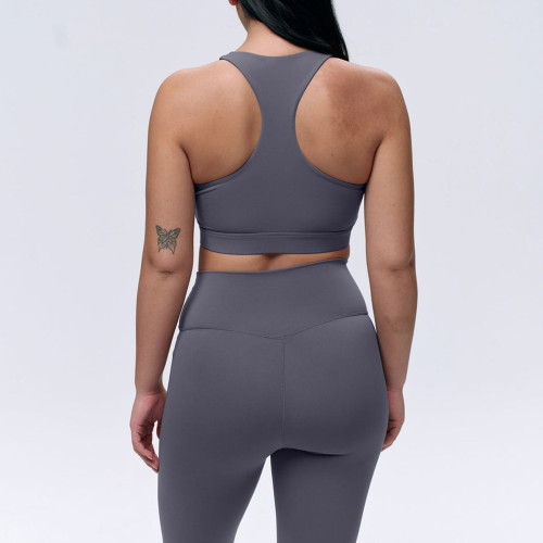 Zip Front Running Bra Supplier - Full Coverage Racerback | Zip Front Sports Bra Manufacturer
