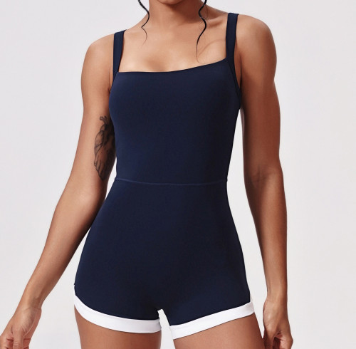 Retro Inspired Workout Romper - Square Neck for Tennis & Yoga | Custom Bodysuit Manufacturer