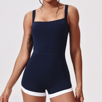 Retro Inspired Workout Romper - Square Neck for Tennis & Yoga | Custom Bodysuit Manufacturer