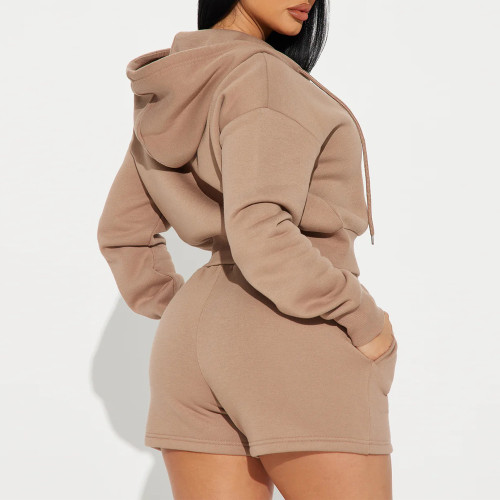 Trendy Matching Sweat Sets Custom - Crop Zip Up Hoodie & Shorts | Streetwear Manufacturer