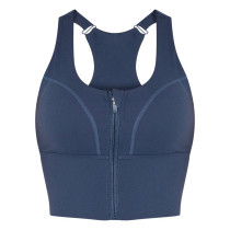 High Impact Zip Front Sports Bra Custom - Adjustable Front Closure Longline Top | Custom Sports Bra Manufacturer