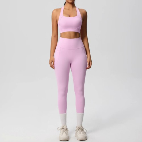 Yoga Sets with Pockets Custom - High Waisted Leggings & Bra | Private Label Activewear Manufacturer