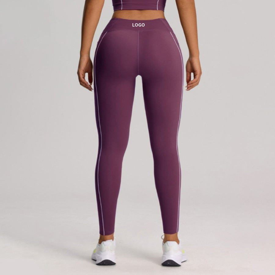 Butt lifting workout leggings contour seams back view