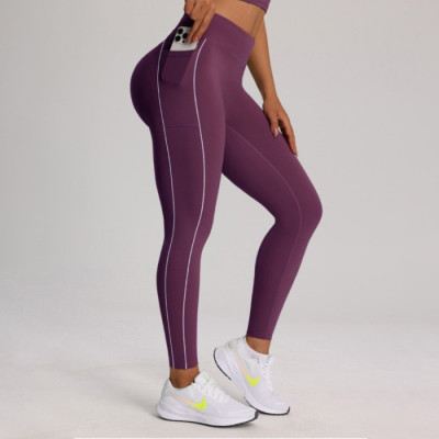 Contrast Piping Leggings Custom - High Waisted Yoga Pants with Pockets | Custom Leggings with Pockets Manufacturer