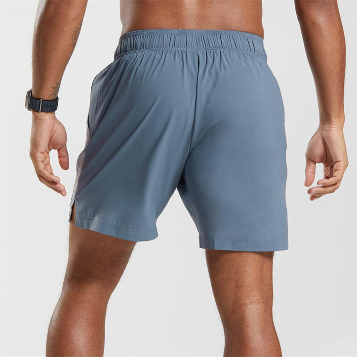 Polyester gym shorts back view breathable fabric