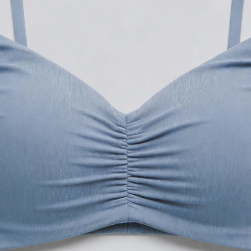 Custom Sports Bra Factory - Spaghetti Strap Ballet Yoga Bra | Ruched Buttery Soft Top