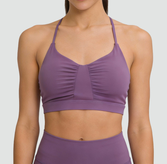 Medium Support Sports Bra Manufacturer - V Neck Sweat Wicking Gym Top | Fitness Apparel Manufacturer