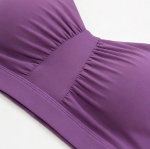 Medium Support Sports Bra Manufacturer - V Neck Sweat Wicking Gym Top | Fitness Apparel Manufacturer