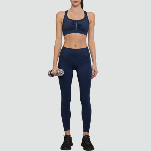 High Support Sports Bra Manufacturer - Zip Front Compression Gym Top | Fitness Apparel Manufacturer