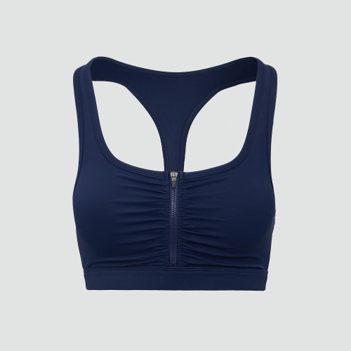 High Support Sports Bra Manufacturer - Zip Front Compression Gym Top | Fitness Apparel Manufacturer