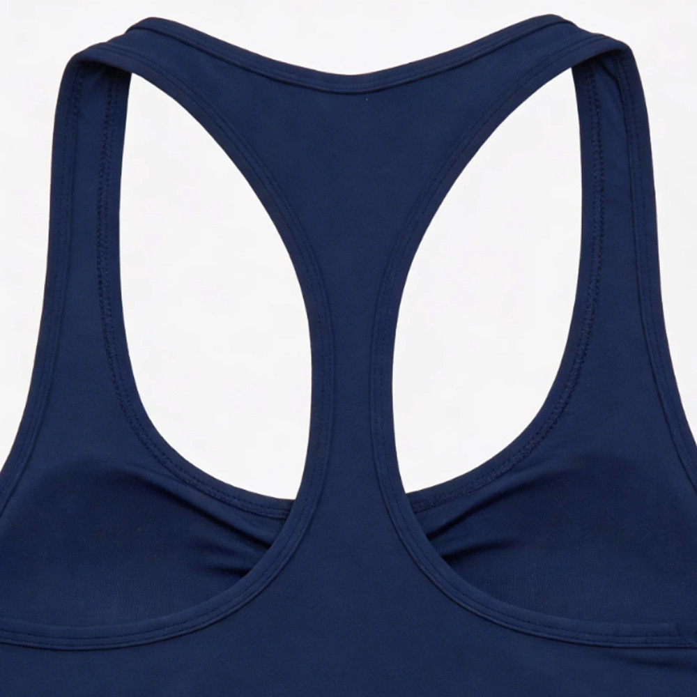Racerback sports bra back view keyhole design