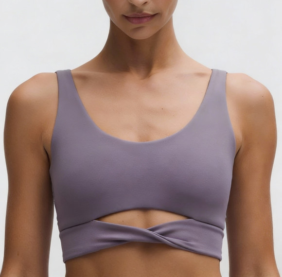Custom Twist Front Sports Bra - Private Label Buttery Soft Low Impact Yoga Wear Manufacturer