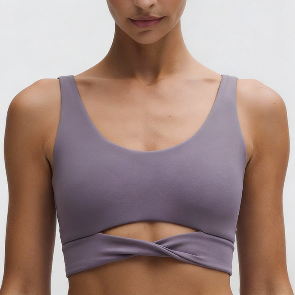 Custom Twist Front Sports Bra Manufacturer Private Label Yoga Top