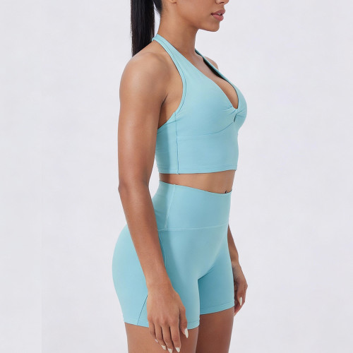 Private Label Twist Front Gym Set - Butt Lifting High Waisted Workout Outfit | Fitness Apparel Manufacturer