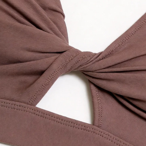 Custom Twist Front Sports Bra - Buttery Soft Keyhole Yoga Crop Top | Custom Activewear Manufacturer