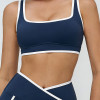 Custom Square Neck Sports Bra - Retro Contrast Binding Tennis Top | Custom Sports Bra Factory