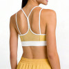 Custom Yellow Y-Back Racerback Bra - Retro Contrast Binding | Sports Bra Manufacturer