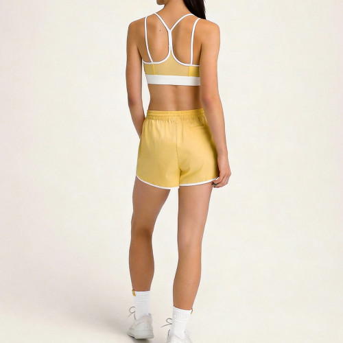 Custom Yellow Y-Back Racerback Bra - Retro Contrast Binding | Sports Bra Manufacturer