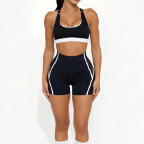 Custom Retro Sports Bra Private Label - Black And White Medium Support Yoga Top Sports Bra Manufacturer