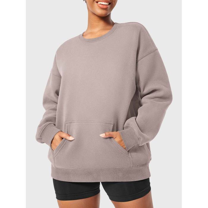 Custom Embroidered Sweatshirt Manufacturer - Oversized Crew Neck with Pockets | Private Label Streetwear