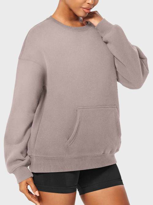Custom Embroidered Sweatshirt Manufacturer - Oversized Crew Neck with Pockets | Private Label Streetwear