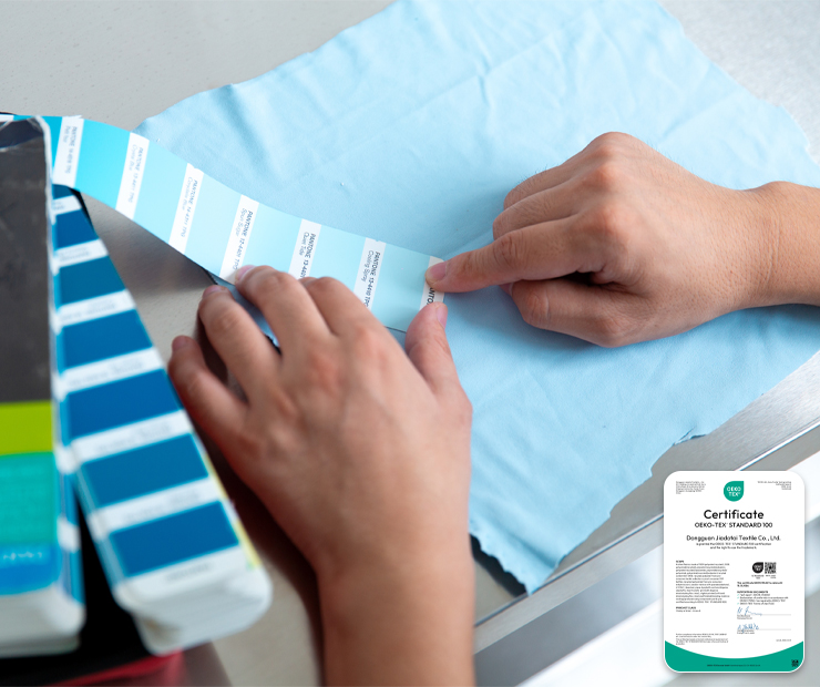 Sourcing high-performance eco-friendly activewear fabrics with precise Pantone color matching and OEKO-TEX Standard 100 certification.