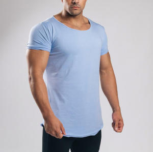 Custom T Shirt Manufacturer - Mens Scoop Neck Curved Hem Tee | High Quality Private Label Supplier