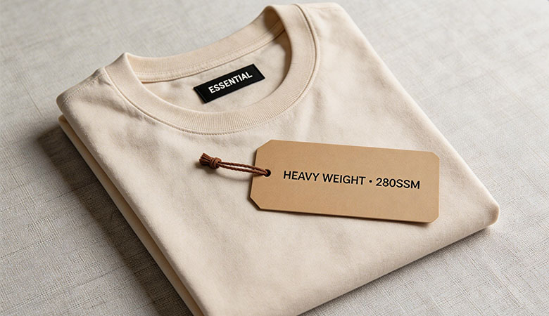 Custom private label clothing trims featuring high-density woven neck labels and heavy weight cardboard hang tags.