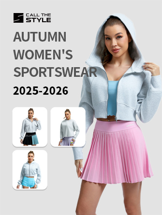 Women's athleisure and sportswear lookbook cover, showcasing trendy hoodies and activewear designs available for private label production.