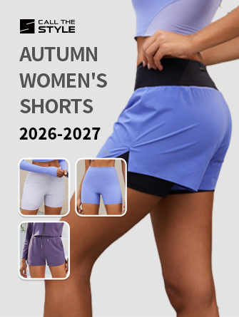 Performance shorts collection lookbook cover, showcasing blue layered running shorts for custom ODM manufacturing and wholesale sourcing.