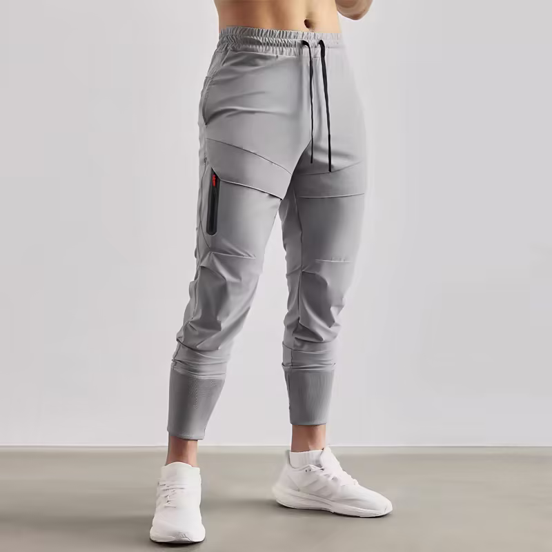Custom tech joggers mens light grey