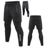 2 in 1 Compression Running Pants - Custom Mens Workout Pants for Night Jogging | Athletic Wear Manufacturer