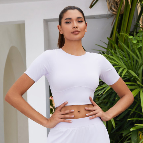 Fitted Short Sleeve Crop Top - Custom Womens Gym Shirts for Daily Training | Crop Top Manufacturer