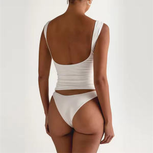 Square Neck Open Back Tank - Custom Womens Yoga Tops for Studio Fitness | Gym Tank Tops Manufacturer