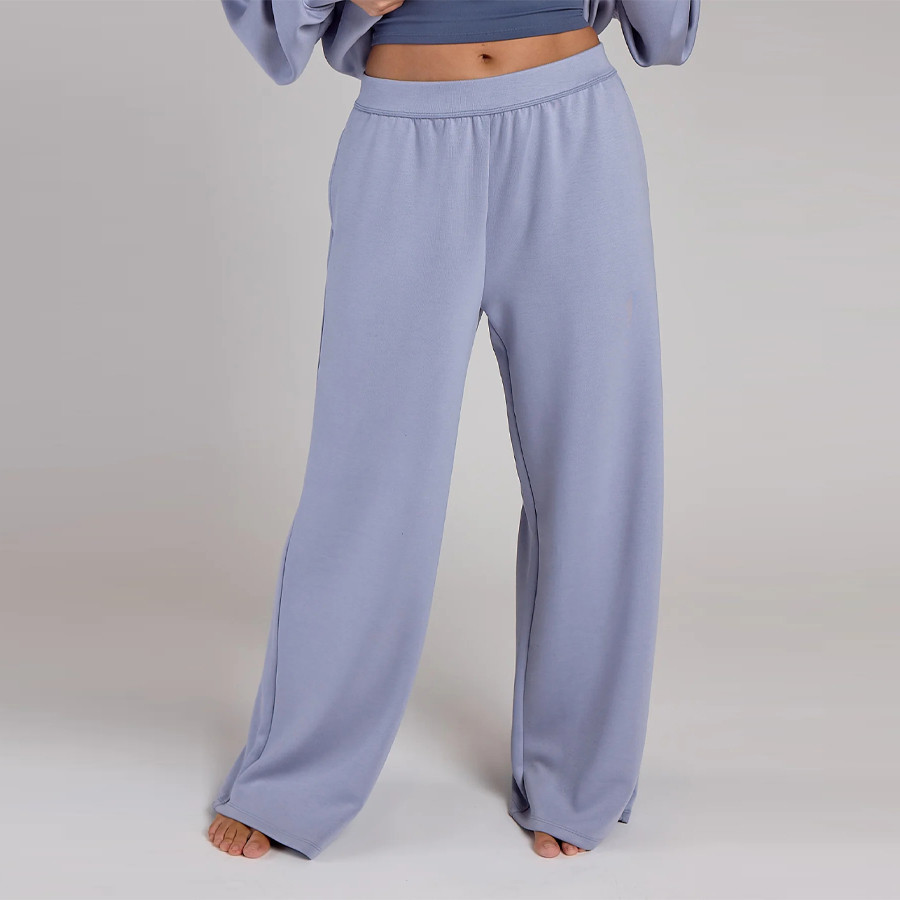 Custom wide leg sweatpants womens light blue