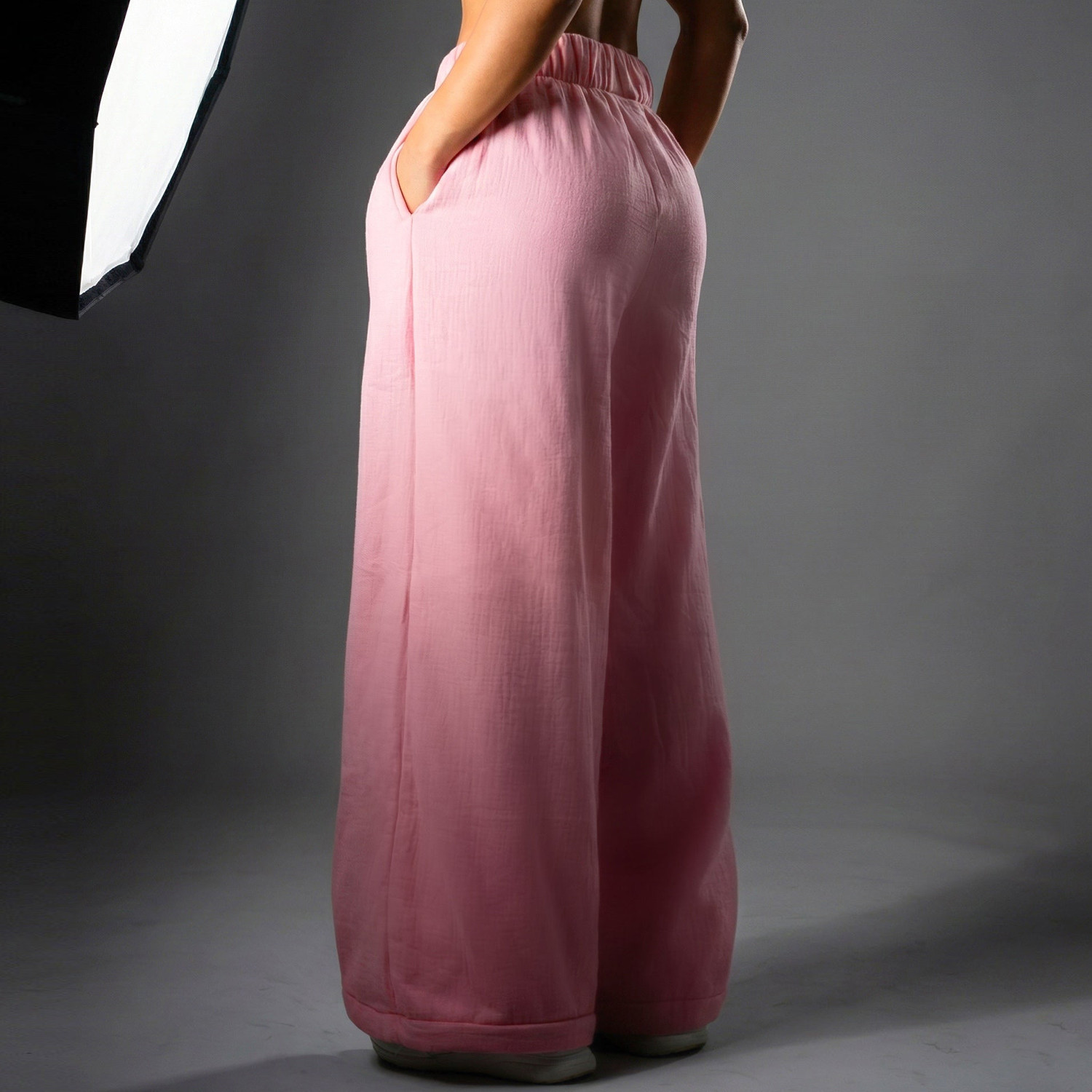 Wide leg cotton sweatpants heavyweight drape