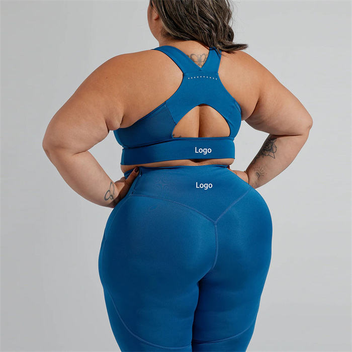 X back plus size yoga set with reflective dots