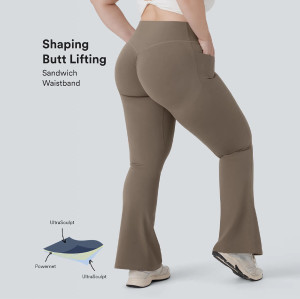 Studio-Ready High Waisted Pocket Private Label Plus Size Yoga Pants Factory