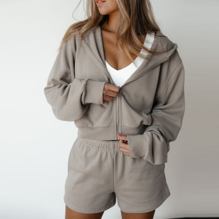 Premium Zip Up Summer Tracksuit Custom Short Sweat Suit & Activewear Manufacturer