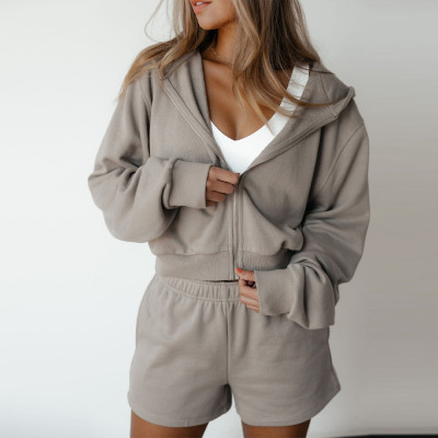 Premium Zip Up Summer Tracksuit Custom Short Sweat Suit & Activewear Manufacturer