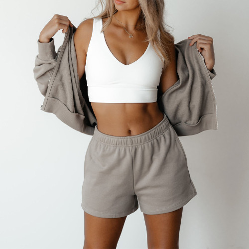 Premium Zip Up Summer Tracksuit Custom Short Sweat Suit & Activewear Manufacturer