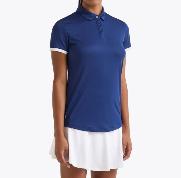 Club-Ready Contrast Trim Custom Golf Polo Shirts Womens Zip Up Tennis Apparel Manufacturer