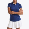 Club-Ready Contrast Trim Custom Golf Polo Shirts Womens Zip Up Tennis Apparel Manufacturer