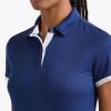 Club-Ready Contrast Trim Custom Golf Polo Shirts Womens Zip Up Tennis Apparel Manufacturer