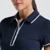 Chic Pique Fabric Contrast Trim Custom Golf Polo Shirts Womens Classic Button Activewear Factory