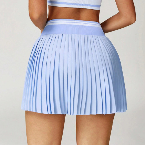 Custom Pleated Striped Tennis Skirts with Pockets - Private Label Activewear Manufacturer