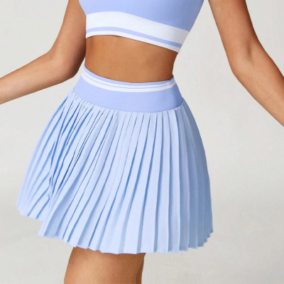 Custom Pleated Striped Tennis Skirts with Pockets - Private Label Activewear Manufacturer