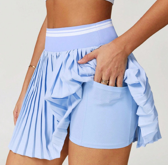 Custom Pleated Striped Tennis Skirts with Pockets - Private Label Activewear Manufacturer